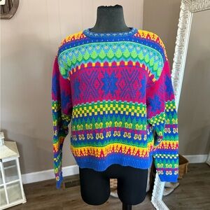 VTG Liz Wear • Multi Color Fair Isle Knit Sweater